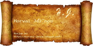 Horvai János névjegykártya
