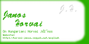 janos horvai business card